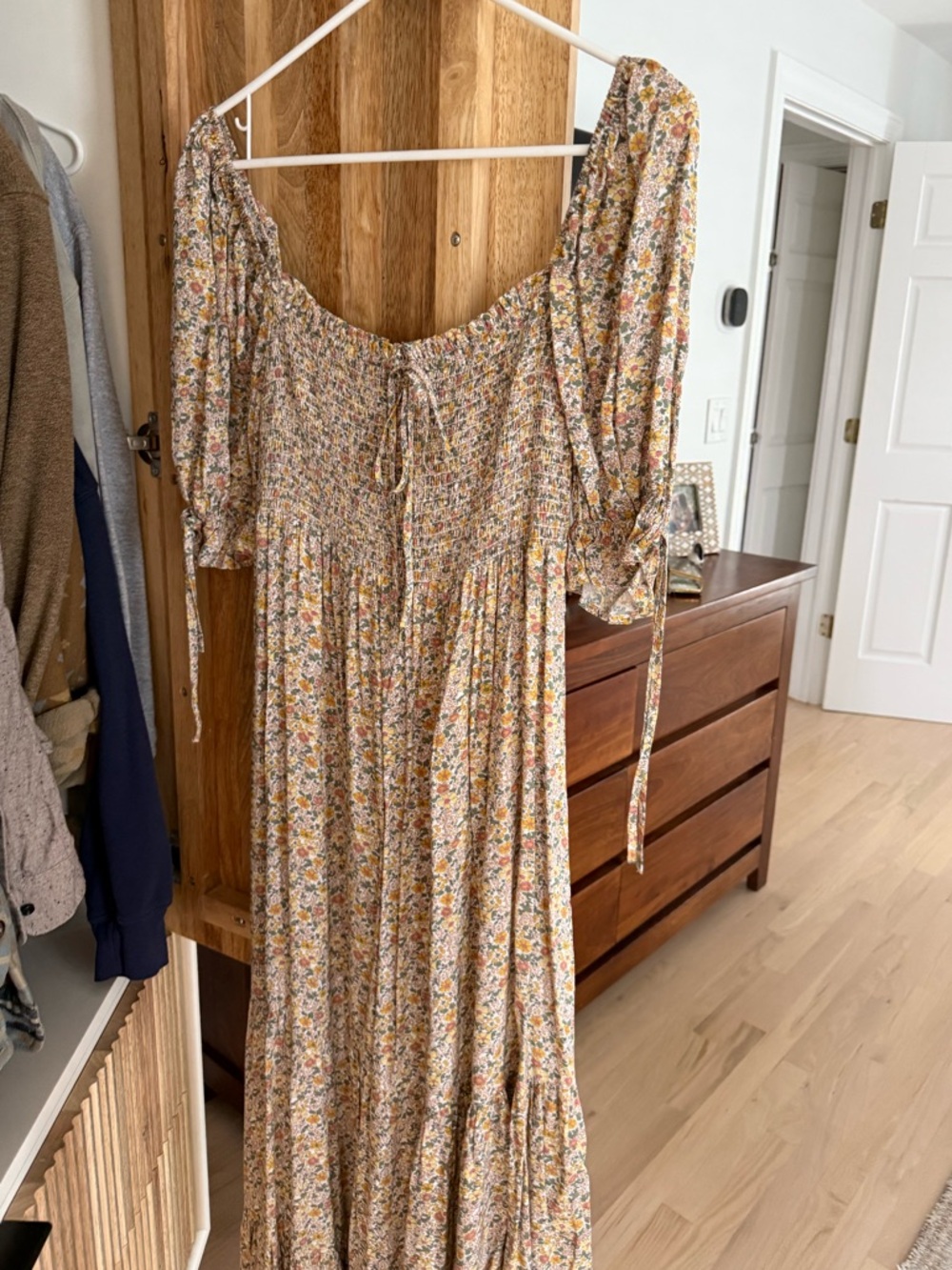 Auguste the label Floral Smocked Maxi Dress in Cream and Yellow size 4